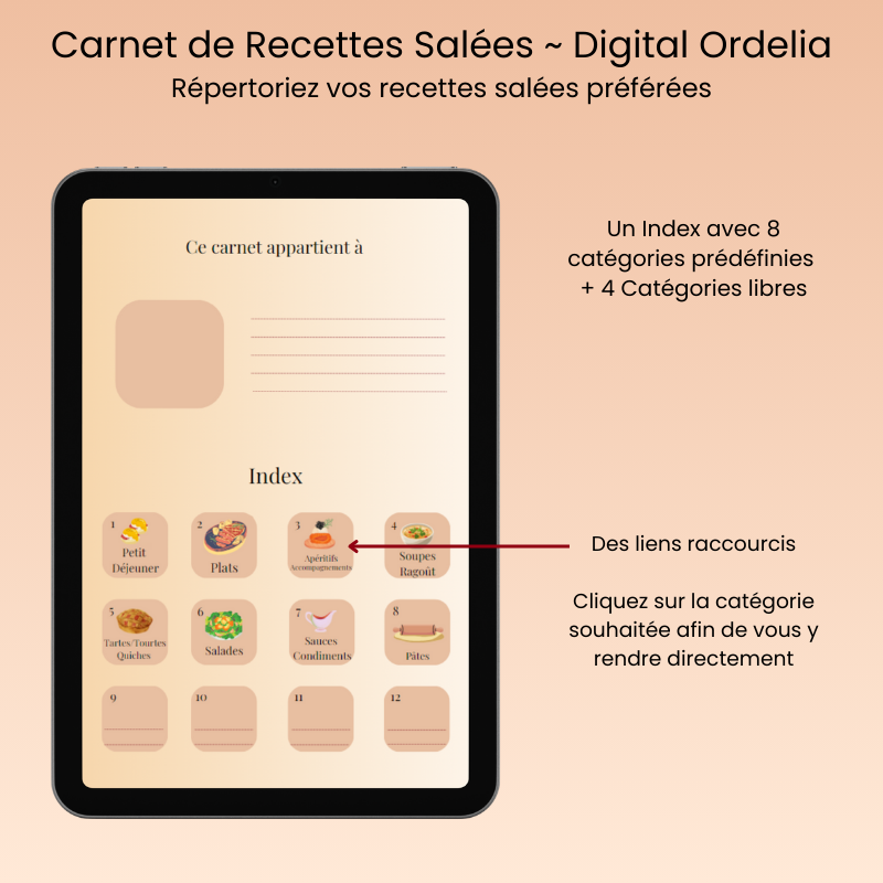 Carnet de Recettes Salées Digital