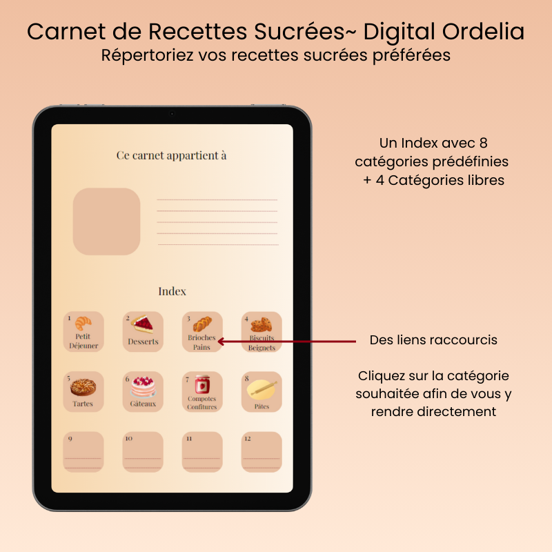 Carnet de Recettes Sucrées Digital