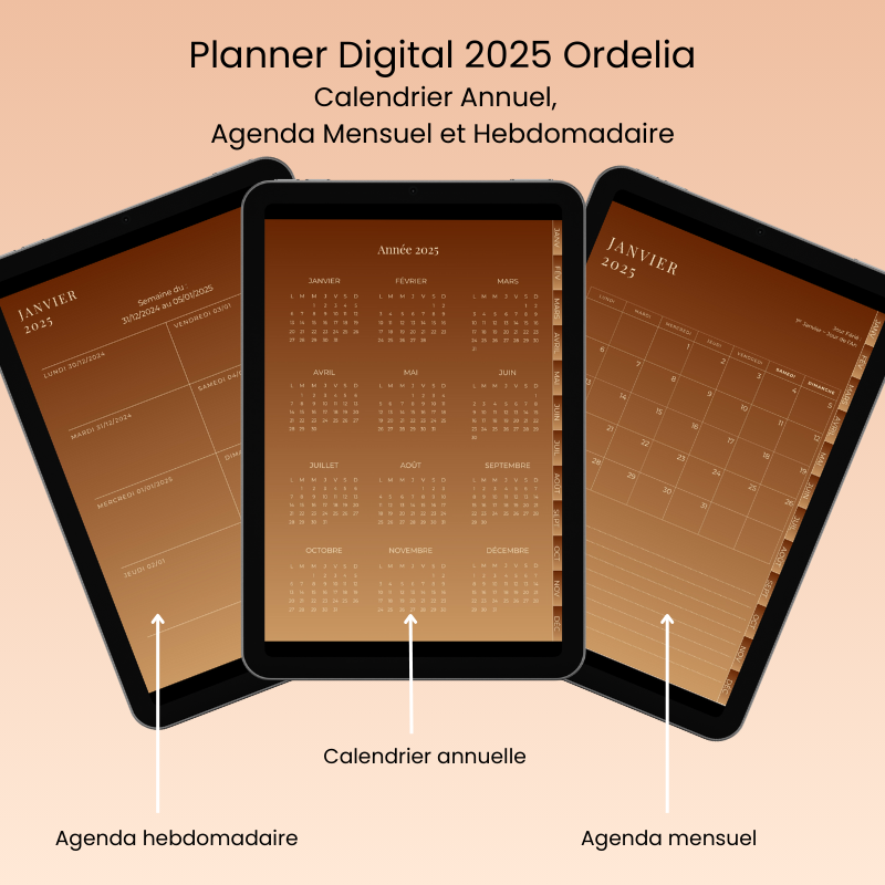 Planner Digital 2025 - Marron