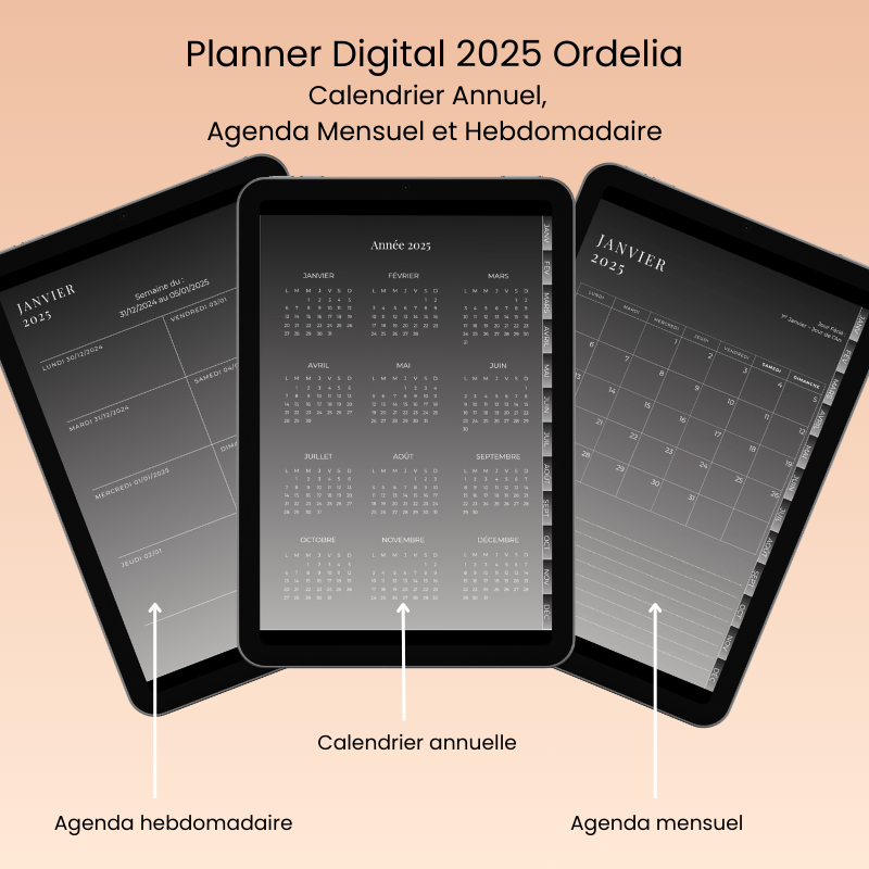 Planner Digital 2025 - Noir