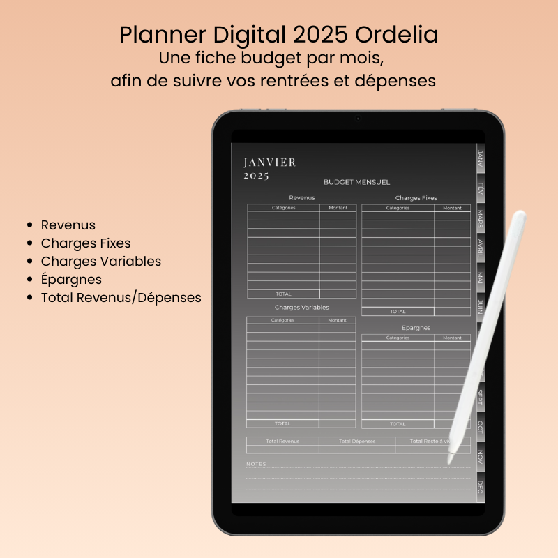 Planner Digital 2025 - Noir