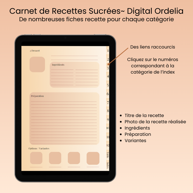 Carnet de Recettes Sucrées Digital