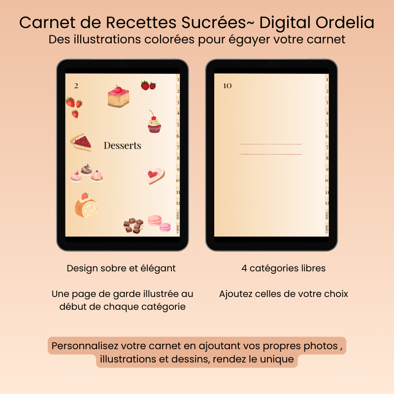 Carnet de Recettes Sucrées Digital