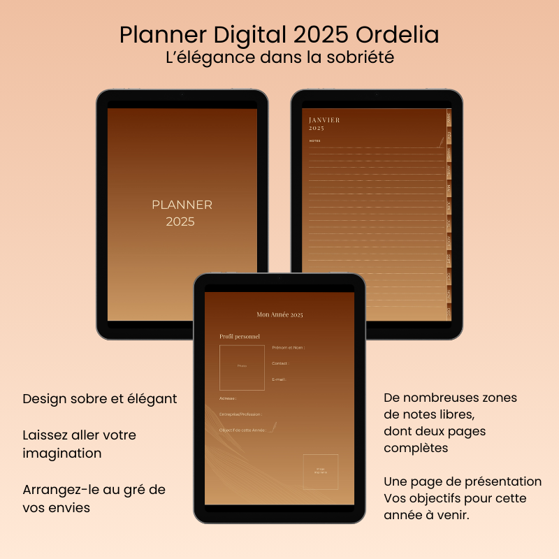 Planner Digital 2025 - Marron