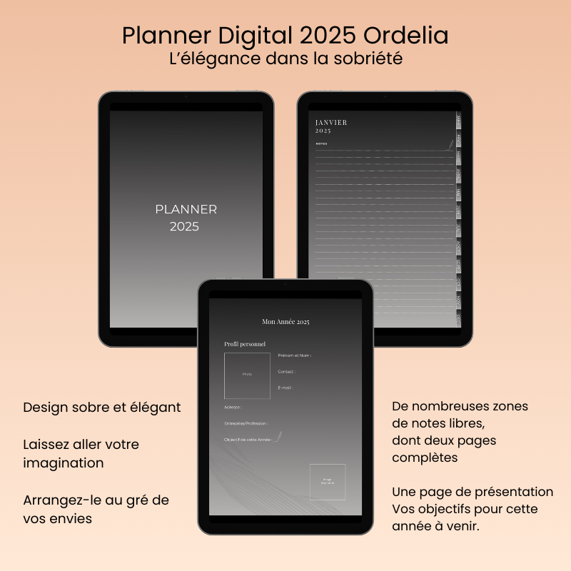 Planner Digital 2025 - Noir